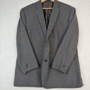 Lauren Ralph Lauren Blazer Mens 48R Gray Wool Plaid Tweed Sport Coat Jacket